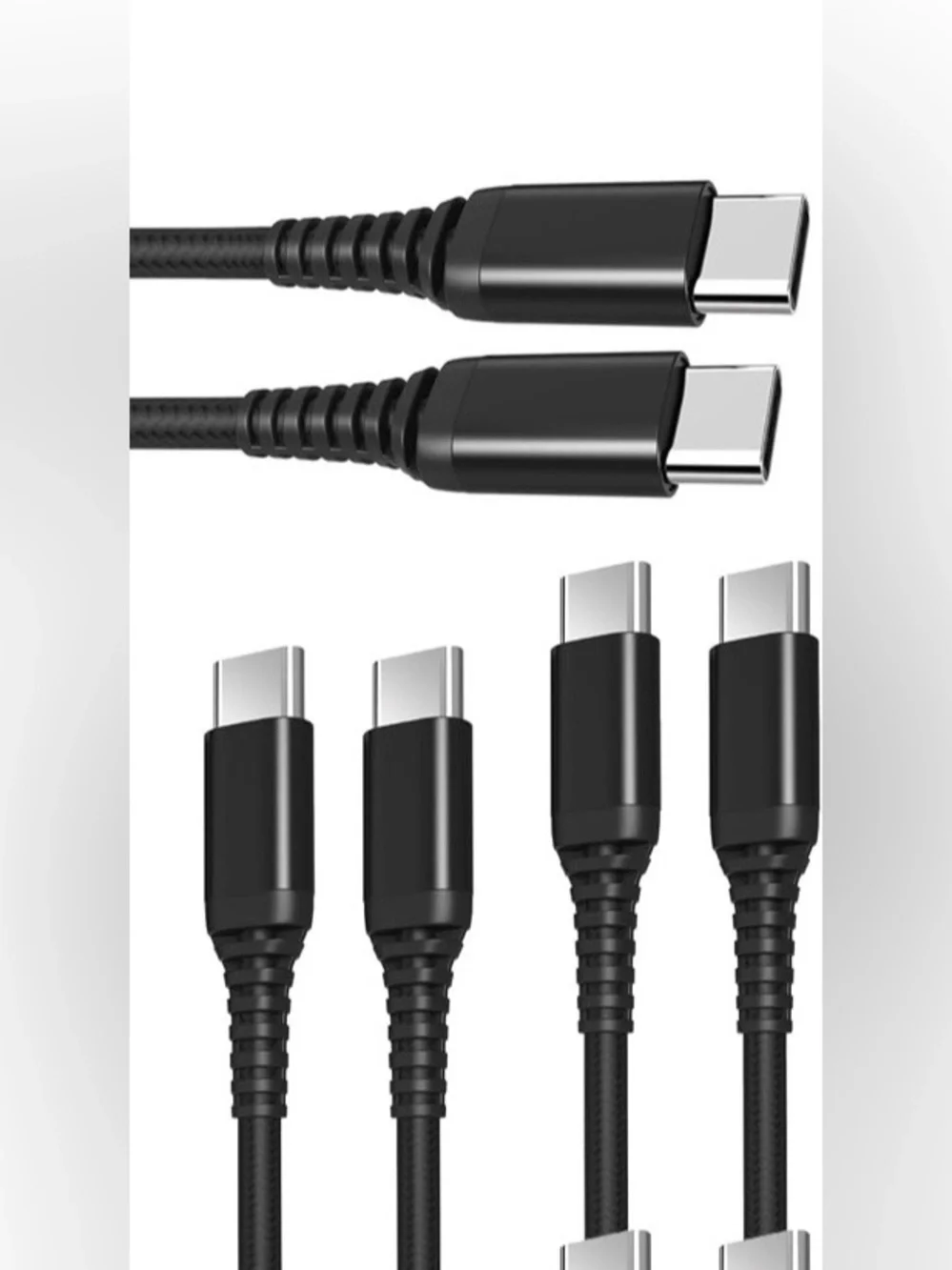 NEW 3-Pack USB Type C to USB C 60W PD Cable 6.6ft/2m USB TypeC Fast Charging Cor